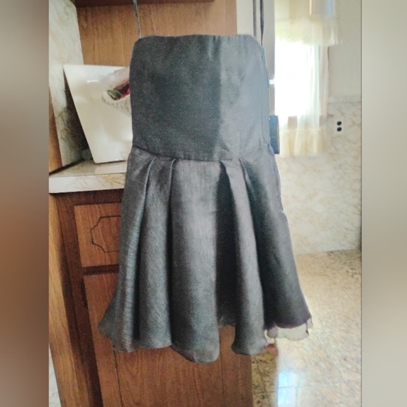 🆕 Emporio Armani Gray Linen Convertible Dress with Strap, Taglia 40, Size 8 - Picture 1 of 13